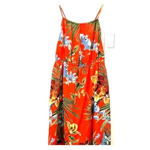 Floral Red Coral Dress